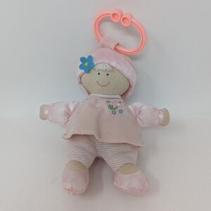 Kids Preferred Doll Stroller Clip Vintage Pink Dress Yarn Hair Blue Flower